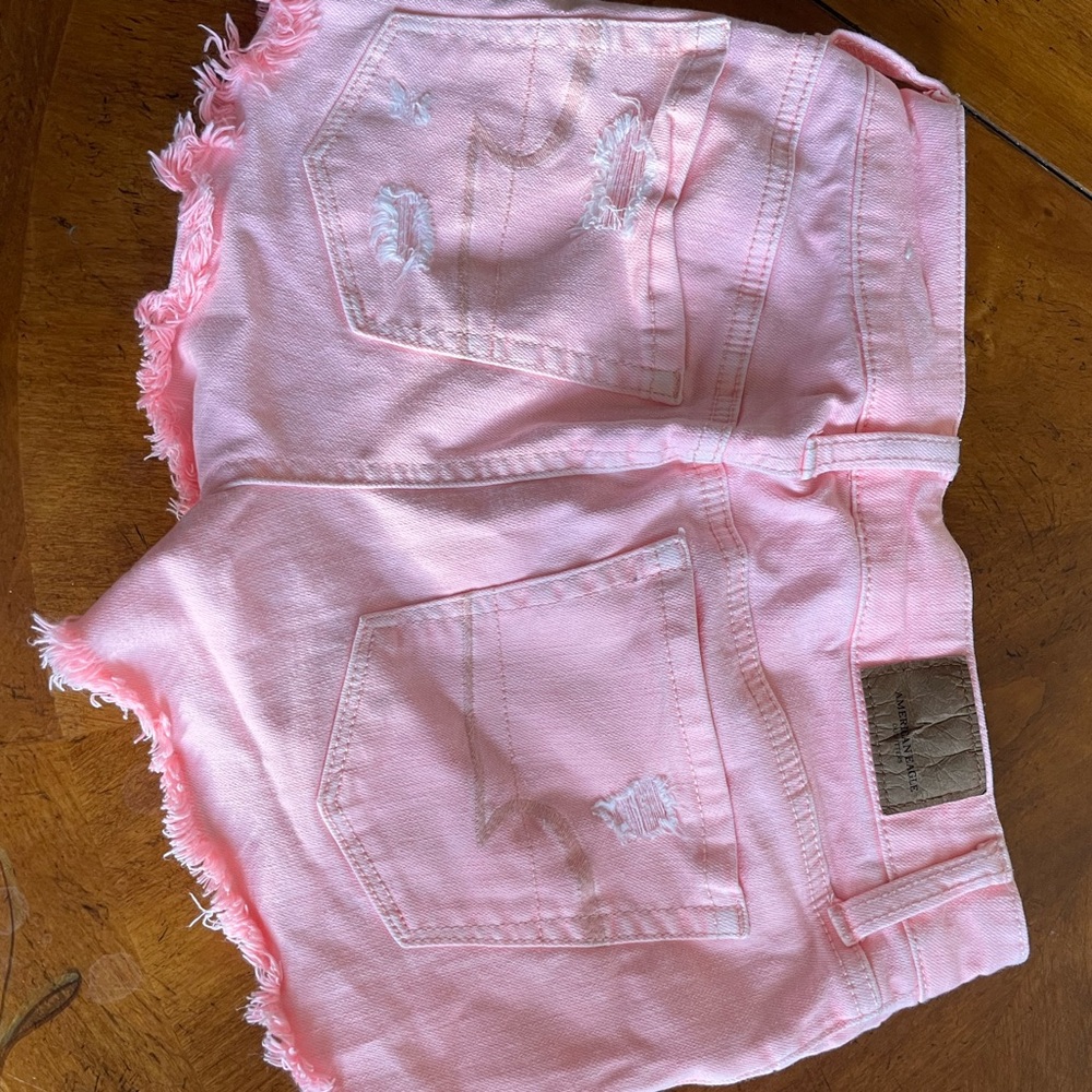 Pink American eagle jean shorts